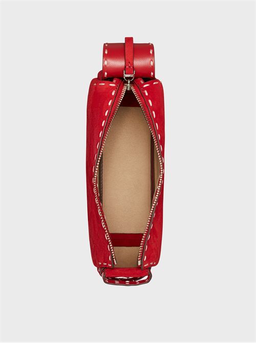 Shoulder bag piccola Romy in suede con impuntura a vista TORY BURCH | 183222600